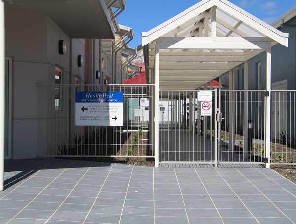 Front of hospital