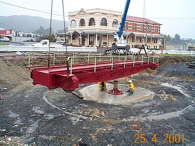 Turntable being installed