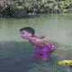 Throw rocks in a creek.