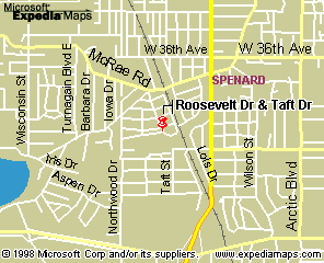 How to find us when in Anchorage...this is a graphical map.  We are located at the intersection of Taft and McRae off of Spenard Road.