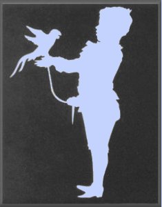Paper cutout made by Gibson when he was a boy