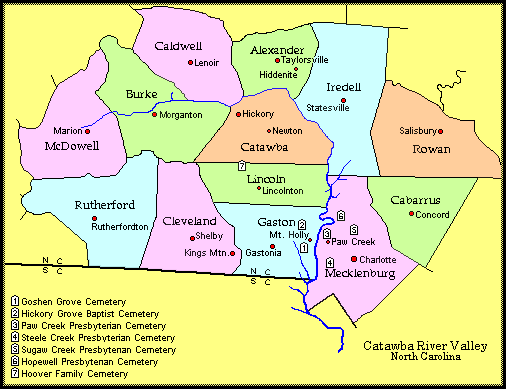 Map of the Catawba River Valley