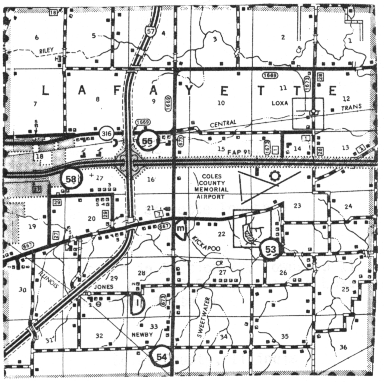 Map of Lafayette Twp., Coles Co., IL