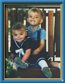 Katie with her brother.