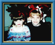 Katie and Michael wearing antlers