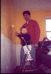 Dad helping Jeffrey paint his room. (17 months) 1-99
