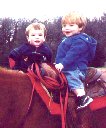 Jeffrey and Cousin Fletcher at Uncle David's Farm 4/99