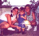Aunt Inger with Jeffrey and Amy on July 4,1999