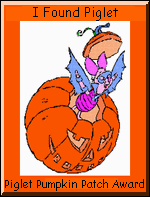 piglet jumping out of a pumpkin