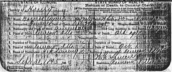 Buenos Ayres - Death Cert.
