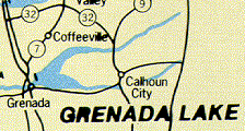Grenada Lake map