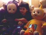 Haley with her teletubbies