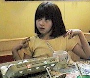 Meagan Coloring Easter Eggs, April 1999