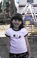 Meagan in her back yard on 2 April 1999