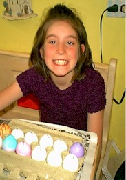 Meagan Coloring Easter Eggs April 15th, 2000