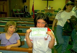 Meagan at Awana, with sister Rebecca