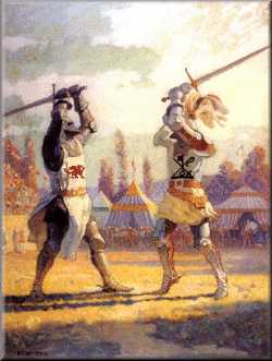 Knights fighting