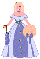 Lady in Long Blue Dress
