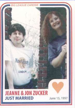 Jon & Jeanne's first trading card - front