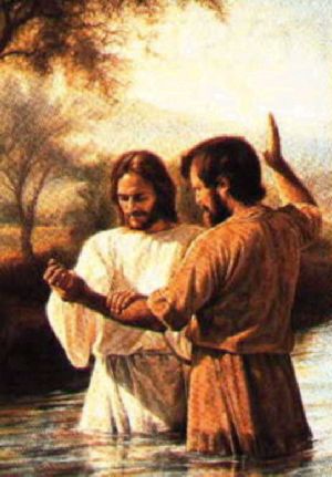Jesus and John are holding onto each other as friends as they both do God's Will.