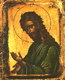 Icon of Saint John the Baptist, made in Greece 1993. 