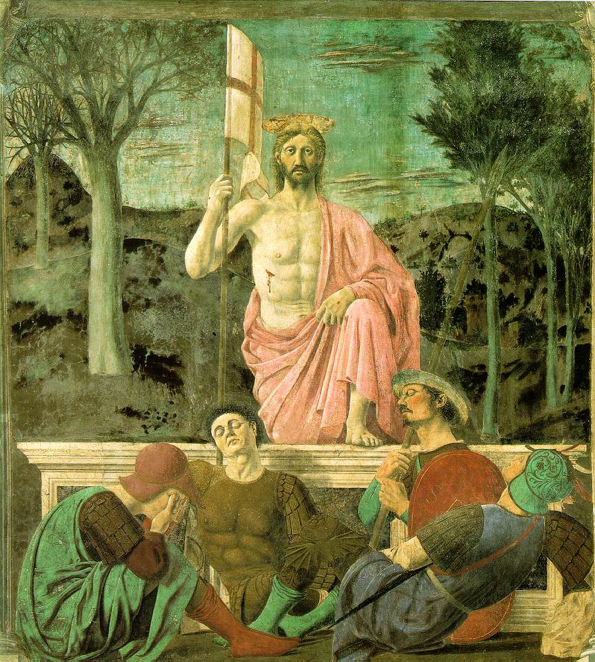Jesus rises from the dead as the temple guard sleeps.
