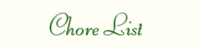 Chore List