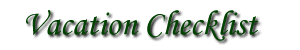 Vacation Checklist