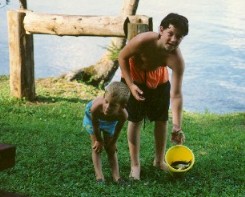 Aaron and friend fishing