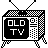 Black and White TV With Rabbit Ears