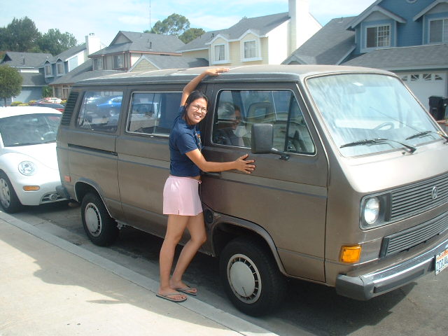 Monica with the Vanagon