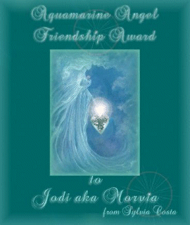 Aquamarine Angel Friendship Award for Jodi from Sylvia Costa