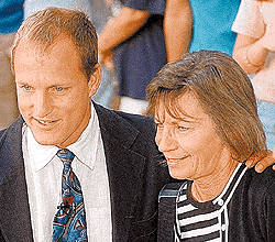with mother Diane after hemp victory