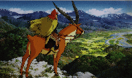 Ashitaka on elkback