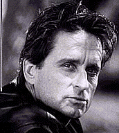 Michael Douglas black and white Head Shot