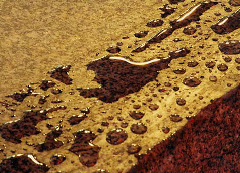 water on marble