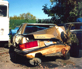 smashed Mercedes