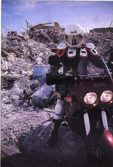 another silly picture with earthquake rubble