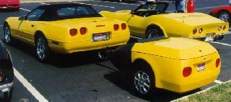 A very cute matching yellow vette trailer