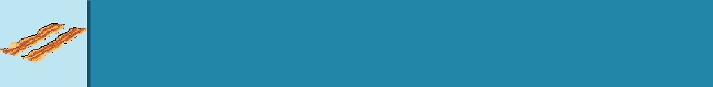 Bacon Border - dusty blue background - drop shadow