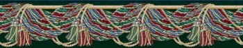 green, red and cream swag
 with tassels
