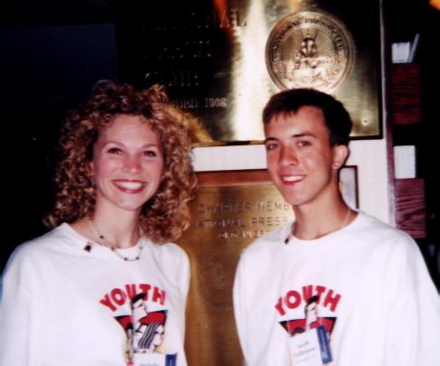 Before the National Press conference, a quick picture by an important plaque along with Minnesota's YIA advisor Michelle.