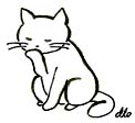 Yuki Neko licking paw by DLO