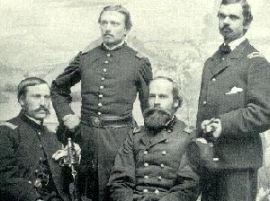 [Photo of J. Savage, R.G. Shaw, R.M. Copeland, H.S. Russell]