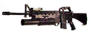 M16 with single-shot 40mm grenade launcher mounted underneath