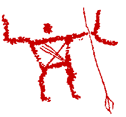 mixed scratched pecked figure