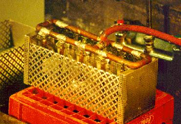 Bottle rinser in use
