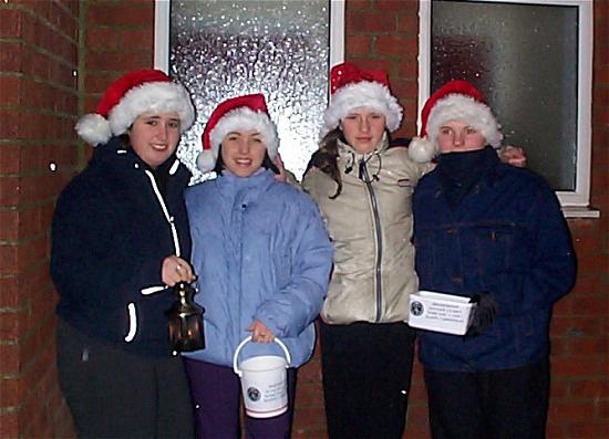 The girls singing carols on the snow!!