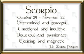 Scorpio Plaque - Pick up yours at JLN Zodiac Plaques