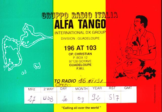 Qsl from Guadaloupe